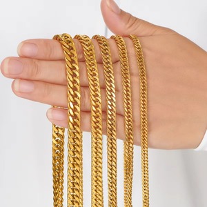 Cadenas Cubanas de Acero Inoxidable Color Oro de 4.8mm/5.8mm/6.6mm/7.5mm/9.2mm, Collar Clásico Grueso para Hombre y Niño, de 14 a 30 Pulgadas - Product Image 6
