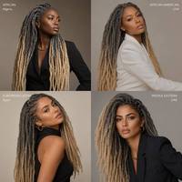 Extensions de tresses au crochet en fausses mèches souples ombrées, extensions de cheveux synthétiques effet vieilli pour salon et coiffure quotidienne