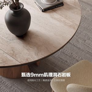 Solid Wood Oval Dining Table Marble Top Modern Minimalist Design For Home Use - Product Image 3