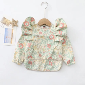 Bavoirs bébé à volants réutilisables Oeko-Tex à manches longues, imperméables, avec poche, pour repas – Offre Spéciale - Product Image 4