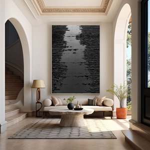 Pintura al Óleo Texturizada Minimalista Hecha a Mano, Decoración de Pared en Lienzo sin Marco para Oficina Contemporánea, Estilo Estudio - Product Image 6