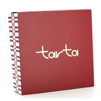 Boîte à gâteau personnalisée avec logo imprimé et estampage à chaud doré pour tarta, cheesecake, pâtisserie, boulangerie, dessert, restaurant, emballage à emporter
