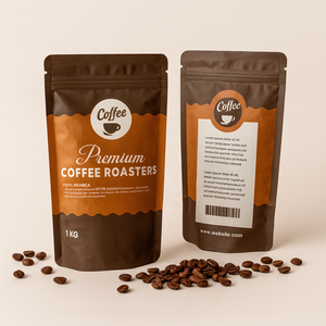 Sacs d'emballage personnalisés pour grains de café, sachets à fermeture éclair à fond plat en aluminium pour café, imprimés sur mesure - Product Image 4