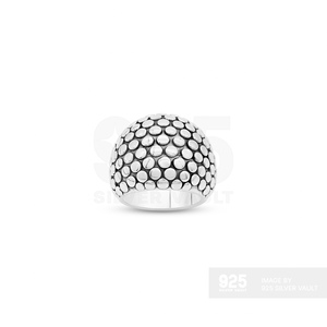 Finesse Class Modern Architectural Aesthetic <b>Domed</b> Raised Dot <b>Ring</b> 925 Sterling Silver Made Jewellery - Product Image 2