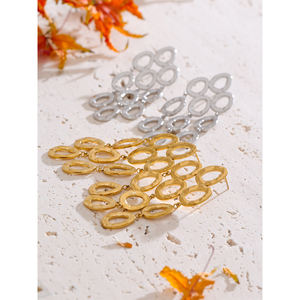 Jinyate 872 Trendy <span class=keywords><strong>orecchini</strong></span> pendenti a <span class=keywords><strong>cerchio</strong></span> in metallo PVD placcato oro 18K impermeabili in <span class=keywords><strong>acciaio</strong></span> inossidabile per gioielli da donna - Product Image 4