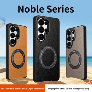 Funda Magnética de Cuero PU de Alta Gama para Samsung S26 S24 S25 Ultra con Protección de 360° °   Funda Protectora con Soporte de Anillo Metálico - Product Image 2