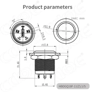 Плоские круглые 16 мм кнопочный 1no1nc spdt небольшой выключатели со светодиодным индикатором (12 V переключатель света фар Мини Кнопка ip67