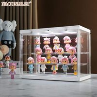 Vitrine en acrylique transparent éclairée par LED Pop figurines miniatures étagères détachables anti-poussière vitrines empilables