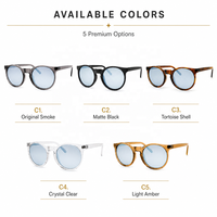 Lunettes de soleil polarisées rondes tendance pour femmes, monture transparente marron en PC, protection UV400 TAC, lunettes de soleil rétro pour le voyage