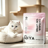 Litière pour chat en manioc à agglomération rapide et forte, absorption extrême, élimination des morceaux entiers, sans accroissement au fond, fibres végétales naturelles, durable