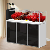 Aquarium Plantaire de Luxe Écologique en Aluminium et ABS avec Filtre Inférieur et Débordement Latéral pour Salon, Petite à Moyenne Taille