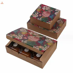 EMOER retro florale handwerks-papierschachtel für Snacks