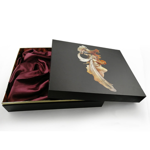Rough Matt Black Cardboard Lid and Base Gift Box with Gold Paper Cuff - Product Image 6