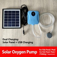 Pompe à oxygène solaire USB 1,8W 2500mAh pour aquarium, oxygénateur pour bassin, aérateur d'aquarium, pompe à air pour pêche