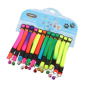 Kerah kucing lucu dengan bel, 12 buah pak kerah bel hewan peliharaan motif kartun, kerah leher kucing nilon reflektif - Product Image 6