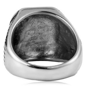 yunnique Men's <b>Titanium</b> Steel Anchor <b>Ring</b> Geometric Design Steel Color Gift Jewelry - Product Image 3