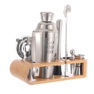 <span class=keywords><strong>Martini</strong></span> 10 PCS Kit de barman Jigger Bar multifonction avec support en bois Ensembles de bar Outils Shaker à cocktail en acier inoxydable Vente en gros - Product Image 5
