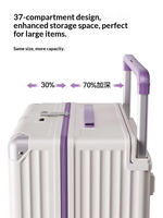 Nouvelle Valise Tendance à Poignée Large en ABS+PC, Coque Rigide, Fermeture Éclair Antidéflagrante TSA, Grande Capacité, Roues Silencieuses à 360 Degrés