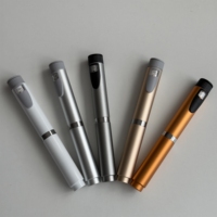 Stylo applicateur doseur réutilisable Zl 60UI V2, corps en verre et métal, capuchon en bambou épais, personnalisation OEM disponible
