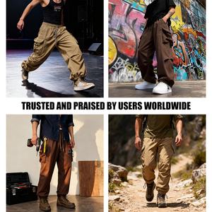 Rainbow Spray 2025 nouveau Style Cargo <span class=keywords><strong>pantalon</strong></span> pour hommes surdimensionné Parachute Streetwear <span class=keywords><strong>pantalon</strong></span> Vintage Style Techwear Baggy pantalons de survêtement hommes - Product Image 4