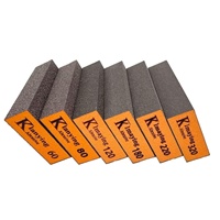 Bloc de ponçage orange 6 pièces, bloc de ponçage manuel abrasif pour le polissage, le meulage et le ponçage des murs