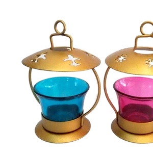 โคมไฟแก้วและโลหะสำหรับแขวนตกแต่งบ้านเชิงเทียน - Product Image 1