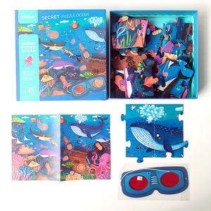 Rompecabezas Personalizado con Diseño del Océano para Niños, Juguetes Educativos, Rompecabezas <span class=keywords><strong>de</strong></span> Papel <span class=keywords><strong>de</strong></span> Lujo con Relieve - Product Image 1