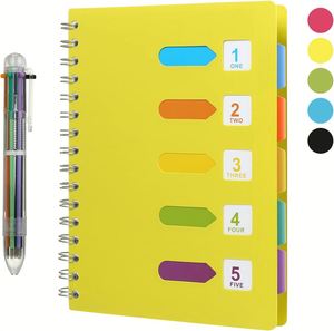 Cuaderno Espiral de 5 Temas con Separadores, Tapa Dura, con Pestañas, A5 B5 - Product Image 3