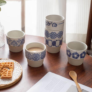 แก้วเซรามิกสไตล์จีนย้อนยุคแบบซ้อนได้ สำหรับดื่มชา กาแฟ น้ำในยามบ่าย - Product Image 3