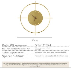 Orologio <span class=keywords><strong>da</strong></span> <span class=keywords><strong>Parete</strong></span> LED Moderno e Silenzioso, Luce Calda Multidimensionale, Decorazione in Ferro, Precisione nel Calcolo del Tempo, Illuminazione Dimmerabile <span class=keywords><strong>per</strong></span> Interni - Product Image 6