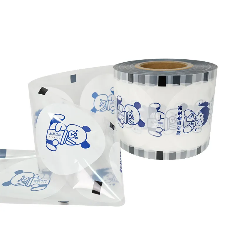 Afdichting Film Cup Sealer Roll Aangepaste Logo Helder En Doorschijnend Wegwerp Bubble Melk Thee Sap Drankjes Deksel Film