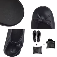 Chaussures de ballet pour femmes en gros, en promotion, ballerines plates pliables avec sac pour invitées