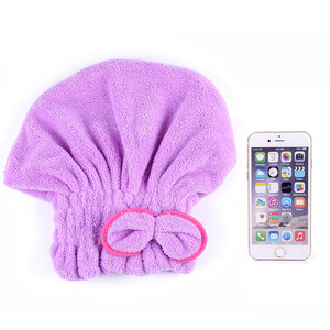Gorro de secado rápido de forro polar coral grueso para mujer, diadema absorbente, nuevo gorro de ducha con lazo al por mayor - Product Image 4