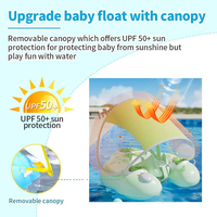Flotteur gonflable pour bébé avec pare-soleil Jouets de piscine améliorés pour bébé de 6 mois à 6 ans