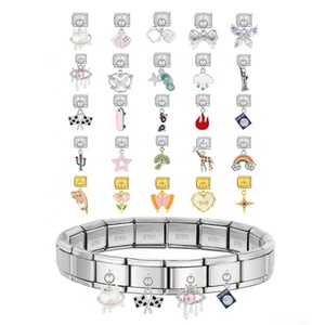 Hot Sales Fashion <b>Animal</b> Plant Series Italian Charm Pendant Link Fit 9mm Stainless Steel Jewelry Bracelet Making DIY Beads Gift - Product Image 1