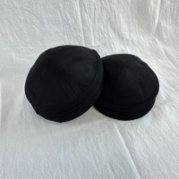 Kippah de Cuero Ecológico al por Mayor con Forro de Algodón 15-21cm para Bodas Judías, Bar Mitzvah, Personalizado OEM