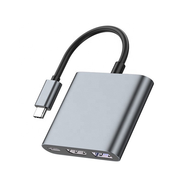 3 in 1 Type C to HDMI Multiport Adapter 4K HD 87W PD Fast Charging USB 3.0 USB Hub Docking Station