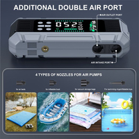 Démarreur de voiture portable 6000A Peak 24800mAh PD65W à charge rapide avec compresseur d'air, souffleur et fonction d'urgence