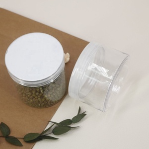 Lattine in PET <span class=keywords><strong>Trasparente</strong></span> per Alimenti Personalizzate All'Ingrosso, Barattoli Vuoti <span class=keywords><strong>con</strong></span> Bocca Larga e Coperchi per Imballaggio Alimentare - Product Image 3