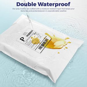 <b>White</b> Waterproof Poly Mailers with Thermal Labels and Stickers, Strong Adhesive Shipping <b>Envelopes</b> for Clothing Business Packagi - Product Image 3