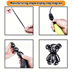 Ballons de 30cm de long Ballons animaux noirs à torsion Ballons magiques longs en latex épaississant - Product Image 3