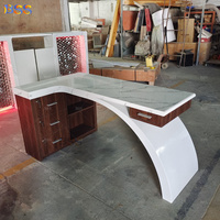Table de bureau en marbre noir Design Table de directeur général Petite table de bureau de direction en or avec rangement