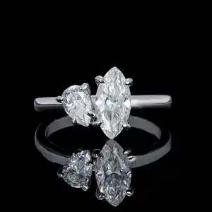 Fidanzamento matrimonio Design S925 anello eternità fidanzata D VSS1 1ct 2ct 3ct 4ct Moissanite anello in argento Sterling gioielli