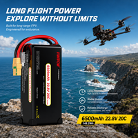 بطارية ليثيوم أيون مخصصة من المصنع بسعة 6500 مللي أمبير في الساعة، 6S 12S 14S FPV 60C، بطارية للطائرات بدون طيار والسيارات والقوارب والطائرات التي تعمل بالتحكم عن بعد