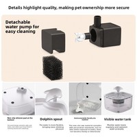 Fontaine à eau pour chat de style régulier, transfrontalière Chine, à circulation silencieuse, distributeur d'eau intelligent pour animaux de compagnie 650g