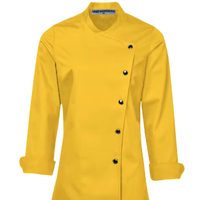 Uniforme de Chef Personnalisé OEM à Manches Longues en Mélange Coton/Polyester Respirant, Gaufré, Unisexe, Lavable, Fermeture Boutonnée, pour Restaurants