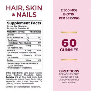 LUVVITA Produit de Beauté Halal : Bonbons Gommeux Vitaminés pour la Croissance des Ongles et de la Peau, à Usage Adulte, avec Biotine, Complément pour la Croissance des Cheveux - Product Image 3