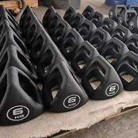 Sortie d'usine : haltères triangulaires 3 en 1, haltères hexagonales et kettlebells pour l'entraînement en musculation et les exercices de pompes