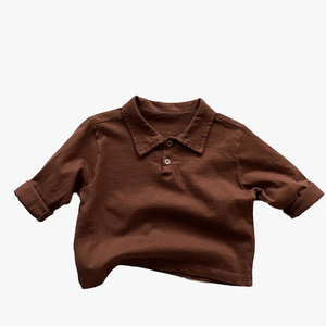 เสื้อยืดแขนยาวเด็ก เสื้อโปโล ฤดูใบไม้ร่วง สไตล์ใหม่ เด็กชาย เด็กหญิง เด็กวัยหัดเดิน สไตล์เรโทร ญี่ปุ่น เกาหลี อเนกประสงค์ อินเทรนด์ - Product Image 1