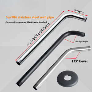 Chrome Plated Stainless Steel <strong>Shower</strong> Arm Embedded Nozzle <strong>Bracket</strong> Brushed Surface Bathroom Faucet Accessory <strong>Shower</strong> <strong>Heads</strong> Hose - Product Image 1